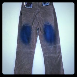 Unisex male and female pants that's blue & tan